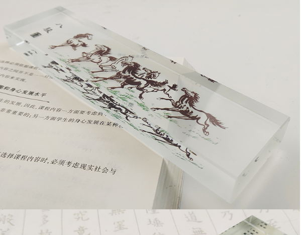 水晶镇纸礼品-八骏图