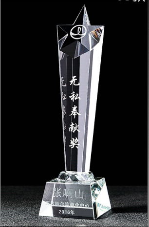 广州水晶奖杯-无私奉献奖