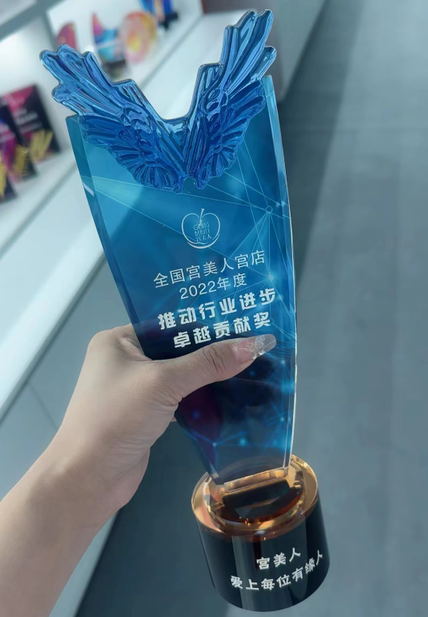 南阳水晶奖杯定制-卓越贡献奖